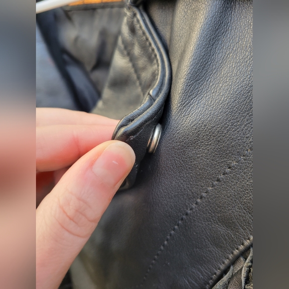 Vintage black leather fringe riding jacket coat Open Road size 34 - Picture 15 of 16